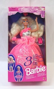 VTG Barbie 3 Looks Barbie Three Outfits in One #12339 Mattel 1994 NRFB - Picture 1 of 7