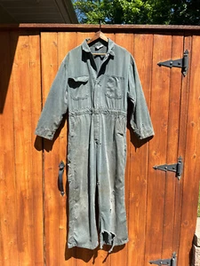 VINTAGE WORKWEAR JUMPSUIT MENS 40S WELDING COVERALLS SEARS 117 MADE IN USA - Picture 1 of 4