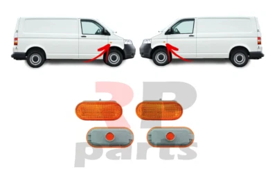 Per VW Transporter / Multivan 03-15 Indicatori Arancioni Laterali A Due - Immagine 1 di 2
