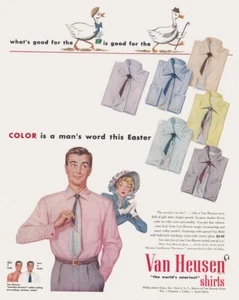 1950 Van Heusen Shirts: Color Is A Mans Word This Easter Vintage Print Ad - Picture 1 of 1