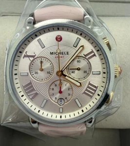 Michele Sport Sail Chronograph 38mm Silver Dial Pink Silicone Strap MWW01P000023 - Picture 1 of 1
