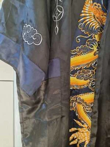 Old Fabrics asian kimono silk china textiles embroidered peignoir soie brodé - Picture 1 of 12