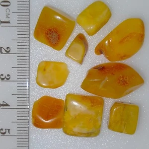 Baltic Amber polished honey colour natural matte gemstones loose lot 41.2ct - Picture 1 of 6