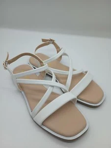 LAMHER Women Sandals Casual Summer flat Comfortable white size: 6 - Picture 1 of 1