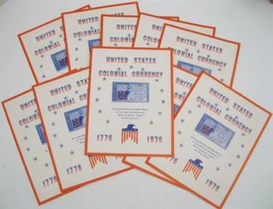 Lot of 10 1976 Story of United States Colonial Currency Book / Album NOS 12+ pgs - Picture 1 of 9