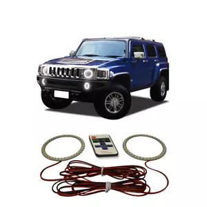 Bright White RF LED Fog Light Halo Ring Kit for Hummer H3 06-10 - Picture 1 of 8