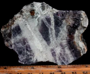 K-15  ~   2.6oz Slab Chevron Amethyst Lace Jasper/Agate~ Chihuahua, Mexico - Picture 1 of 10
