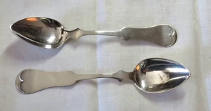 COIN SILVER TEASPOONS (2) / FREEMAN A. DURGIN ST. LOUIS MO. / NO MONOGRAM - Picture 1 of 2