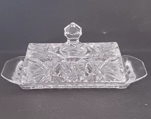 American Cut Kristall ELEANOR bedeckt Butterdose Pinwheel Diamantschliff Design EUC - Bild 1 von 8