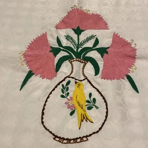 Mexican Artisanal Tablecloth Hand Embrodered Rectangular  115”(L)x66”(W) - Picture 1 of 13