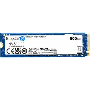 Kingston NV3 500GB Solid State Drive, PCIe 4.0 NVMe, M.2., Blue, SNV3S/500G - Picture 1 of 3