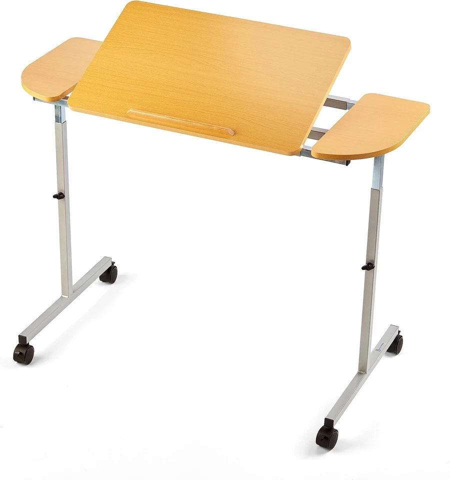 Adjustable Height Tilting Over Bed Table or Over Chair Table & Lockable Castors - Image 1 of 4