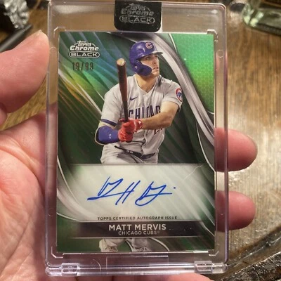 2024 Topps Chrome Black Matt Mervis Green Refractor Auto #d/99 Cubs #CBA-MME - Image 1 of 2