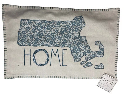 Thro Marlo Lorenz наволочка «HOME» Массачусетс 12 «x 20» Calico цветочный стежок - Изображение 1 из 4