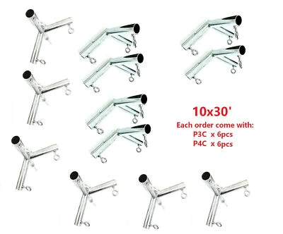 WENNOW Greenhouse Frame 3/4" Metal TubePipe Fittings for 10' x10'/20'/30'/40' High Peak