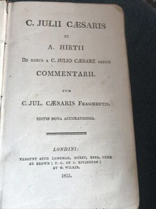 1815 C Julii Caesaris Et A Hirtii London Commentarii Fine Binding Antiquarian - Foto 1 di 7