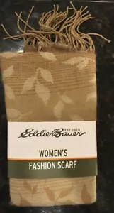 NEW Eddie Bauer Women's Brown & White Fashion Scarf - 76" Long X 13" Wide - Picture 1 of 6