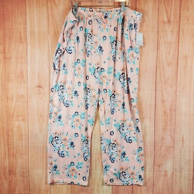 Croft & Barrow Whisperluxe Womens Pajama Pants 3X Pink Floral Polyester Stretch - Image 1 of 4