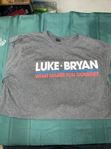 Luke Bryan, What Makes You Country 2018 Tour T-Shirt Gray L Cotton Blend - Picture 1 of 3