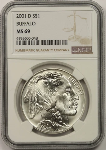 2001-D Buffalo $1 NGC MS 69 Modern Commemorative Silver Dollar Cover