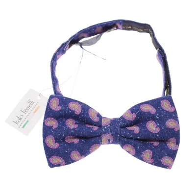 Pajarita Italo Ferretti nueva con etiquetas tamaño ajustable en azul/rosa/multi cachemira 100 % seda Foto 1 de 4