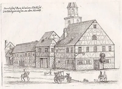 Nürnberg Nuremberg Fürth Marktplatz Gasthaus Engraving Kupferstich Boener 1708 • 72.27€