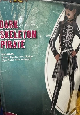 Disfraz de Pirata Esqueleto Oscuro Espíritu Niño M 8-10 Vestido y Medias Solo Foto 1 de 4