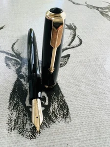 Parker Duofold Maxima fountain pen,huge num 50 F 14k nib, Aerometric, 1950s - Picture 1 of 12