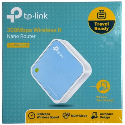 TP-Link N300 Wireless Portable Nano Travel Router TL-WR802N - Image 1 of 4