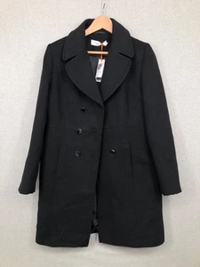John Lewis Mantel UK 12 Schwarz Damen Zweireiher Knopfleiste Smart Kragen Neu - Bild 1 von 8
