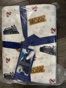 Pottery Barn / Polar Express Train Sheet Set King Size Movie Holidays New - Picture 1 of 4