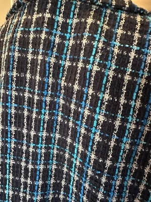 Ruby Rd Women Black Tan Teal Green Tweed Boucle Blazer Jacket Lined Fringed W20 - Image 1 of 4