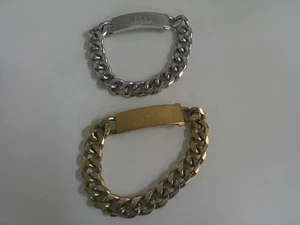 2 Speidel Vintage ID Bracelets MARK Gold & Silver - Picture 1 of 4