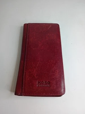 Cartera de cuero liso granate plegable HOBO International de colección cubierta de chequera Foto 1 de 4