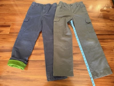 Pantalones cargo Lands’ End para niño talla 10, cintura ajustable forrada 100 % algodón 2 pares Foto 1 de 4
