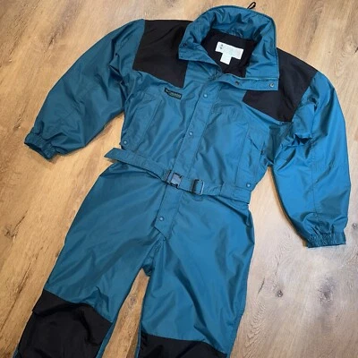 Columbia 滑雪服连体雪地围兜滑雪板连身裤 复古 男式 大号 — 第 1/4 张图片