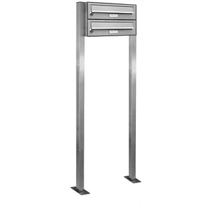 2er Premium Stand Briefkasten Edelstahl 2 Fach Postkasten Anlage freistehend - Bild 1 von 4