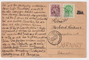 Primera Guerra Mundial Hungría a Tjornarp Suecia Postal Censurada Budapest 1941 - Imagen 1 de 4