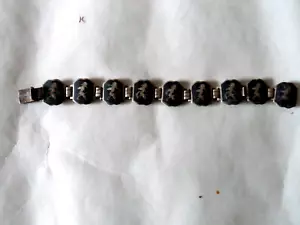 Vintage 1940er Jahre Siam Sterling Tänzer und Garuda Götter Armband - Bild 1 von 3