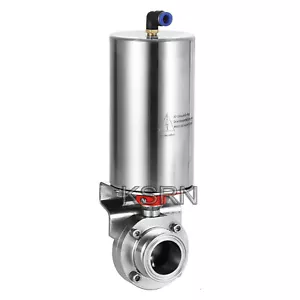 4'' Sanitary Pneumatic Butterfly Valve SS316L Clamp OD 119mm Single Acting - Picture 1 of 7