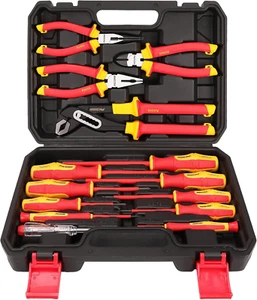 14-Piece VDE Insulated Screwdriver & Pliers Set, 1000V Electrician Tools - Picture 1 of 9