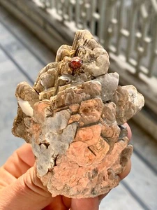 Cherry Red Garnet on Passionate Muscovite Shigar Skardu Pakistan - Picture 1 of 9