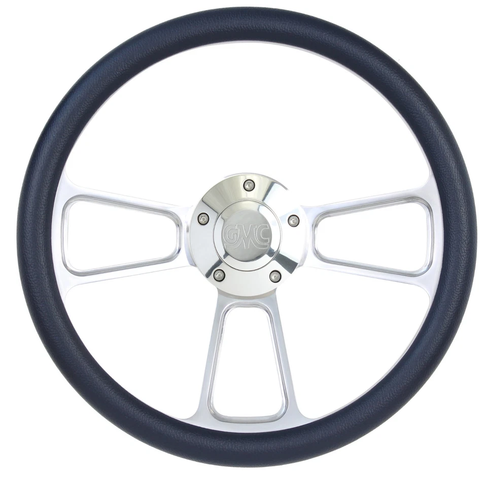 GMC Pick Up Trucks 1948-1959 vinilo negro y volante Billet GMC bocina kit Foto 1 de 4