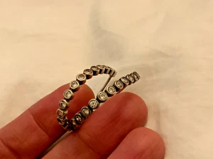 Silpada rhinestones insi out half circular hoop earrings VTG 925 sterling silver - Picture 1 of 10