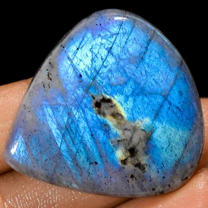Natural Blue Labradorite Pear Cabochon Loose Gemstone 84 Ct. 38X36X7 mm X-20727 - Picture 1 of 2