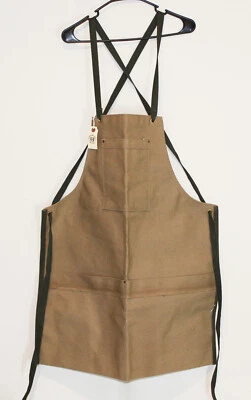 Hudson's Hill Greensboro NC USA Three Pocket Tan Duck Canvas Apron Handmade NEW - Image 1 of 4