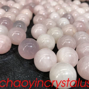 100p Wholesale Natural Rose quartz Ball Quartz Crystal Sphere Reiki Healing 15mm - Picture 1 of 10