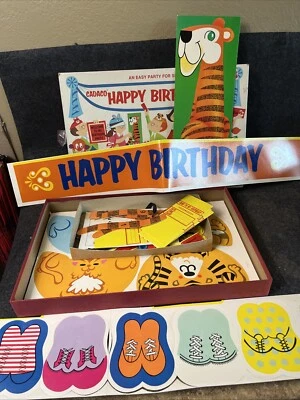 Vintage Birthday Party Decorations Games 1970s Parts / Pieces Missing Cadaco - Image 1 of 4