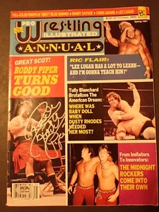 Rowdy Roddy Piper PSA/DNA Cert Vintage PWI 1987 Signed Magazine Auto HOF HOT ROD - Picture 1 of 12