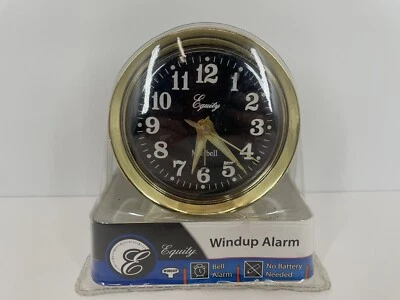 Equity by La Crosse Wind-Up Minibell Brass Metal Case Analog Alarm Clock  New - Image 1 of 4